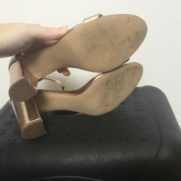 Steve Madden Beella Rose Gold Ankle Strap Heels Size 10 Formal Event Dance - Picture 5 of 5